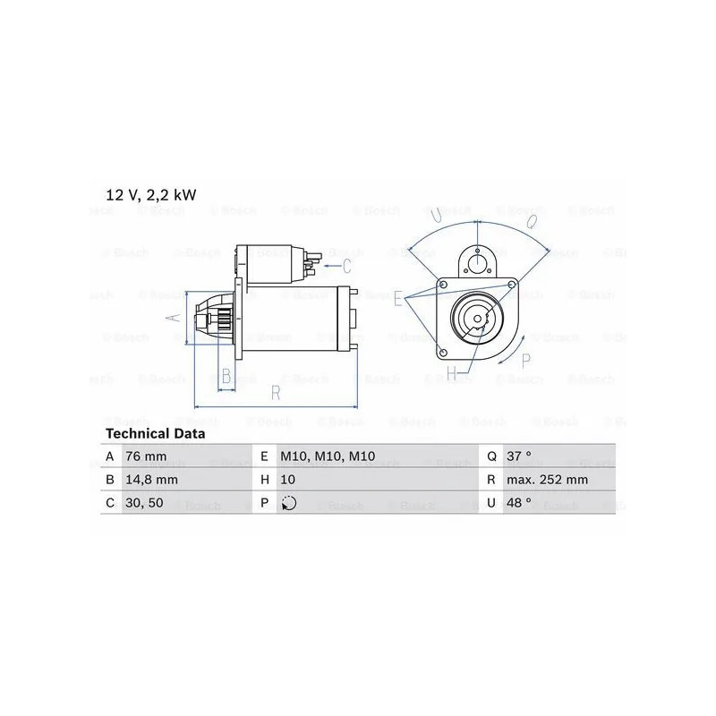 Starteris  BOSCH 0 986 022 631