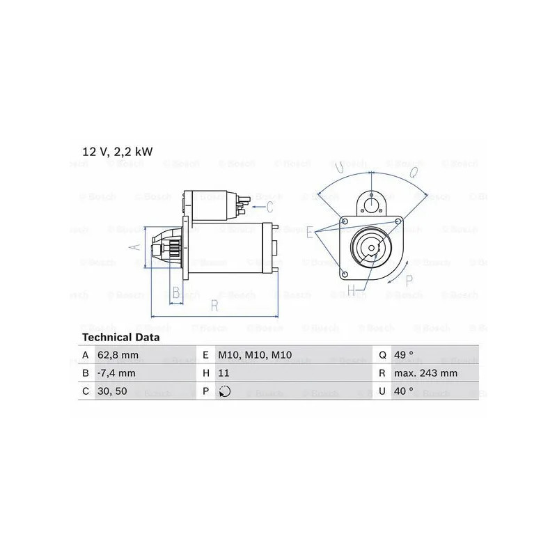 Starteris  BOSCH 0 986 023 380