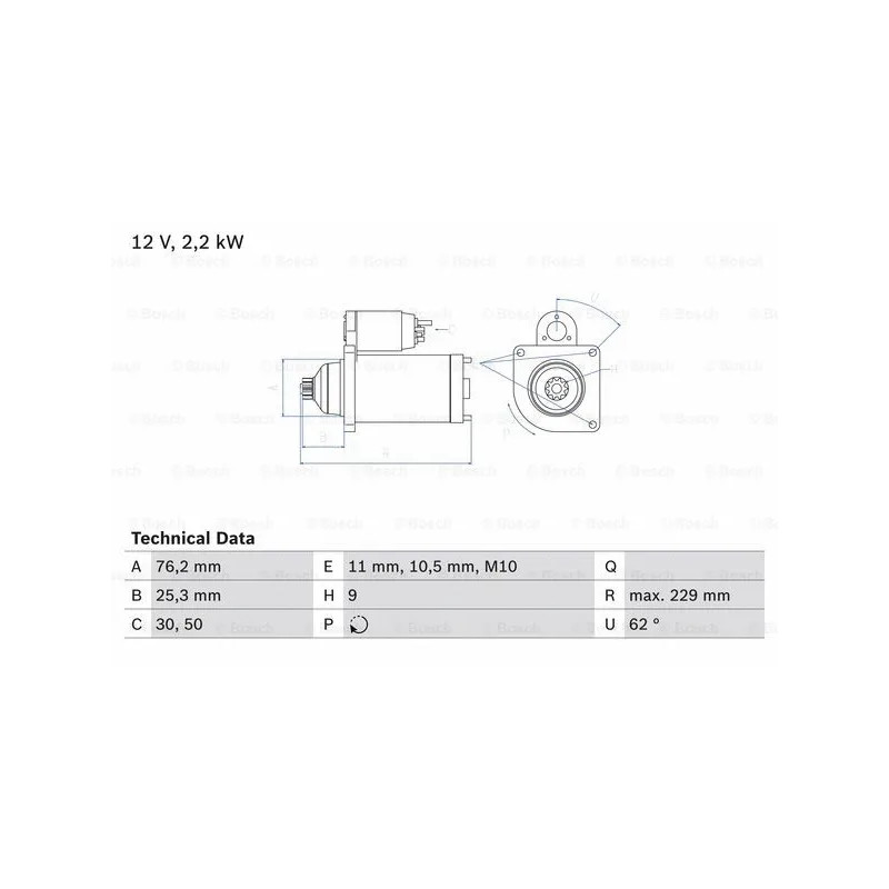 Starteris  BOSCH 0 986 024 050