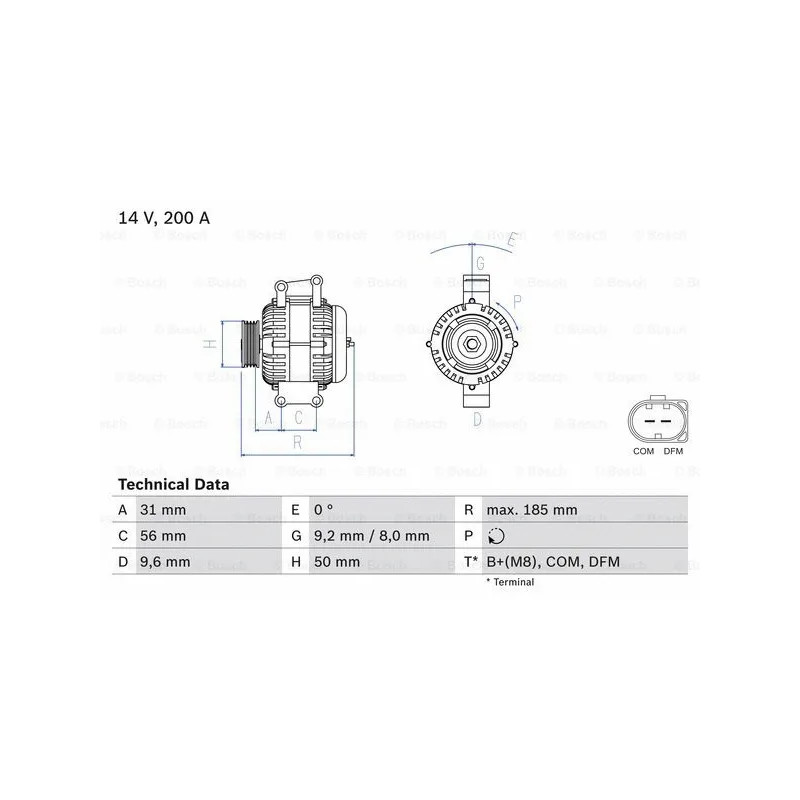 Kintamosios srovės generatorius  BOSCH 0 986 048 550