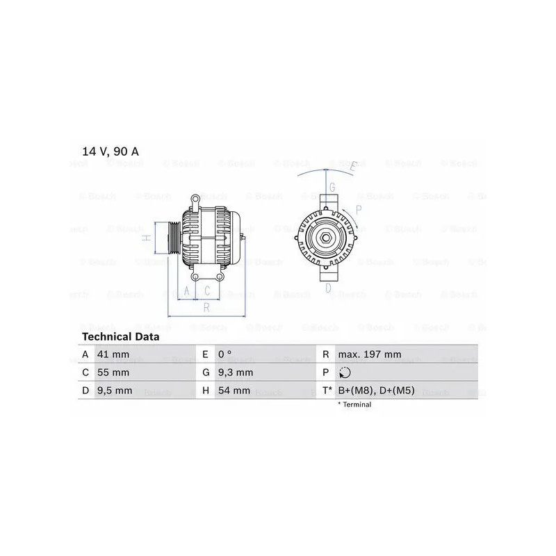 Kintamosios srovės generatorius  BOSCH 0 986 048 771