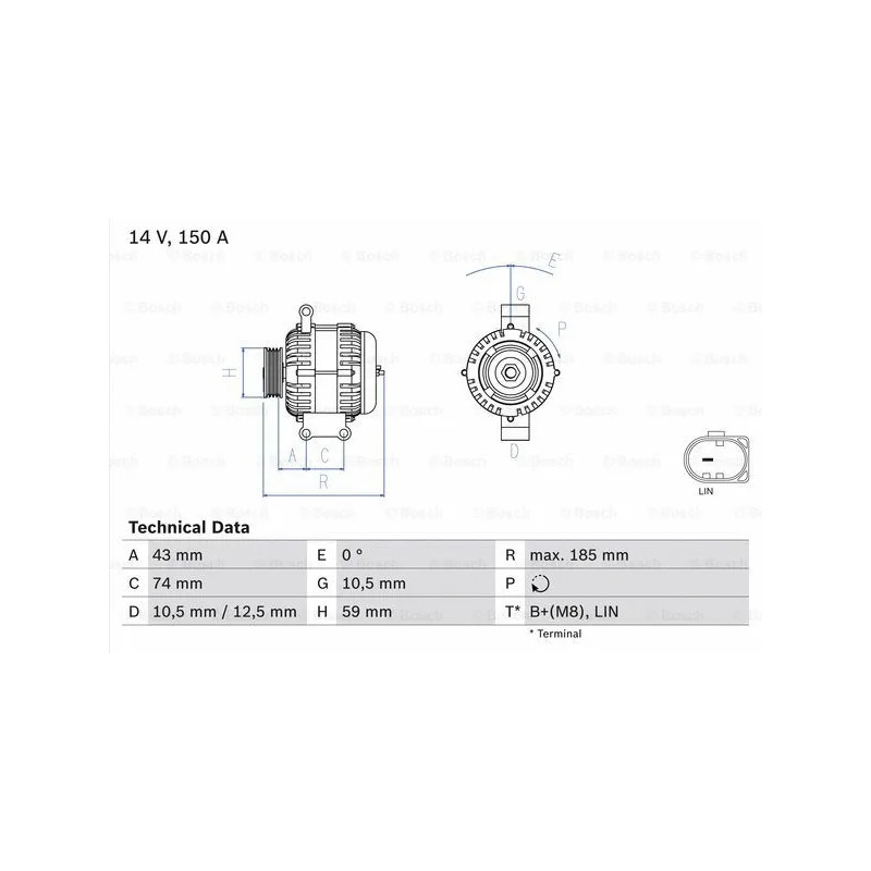 Kintamosios srovės generatorius  BOSCH 0 986 082 580