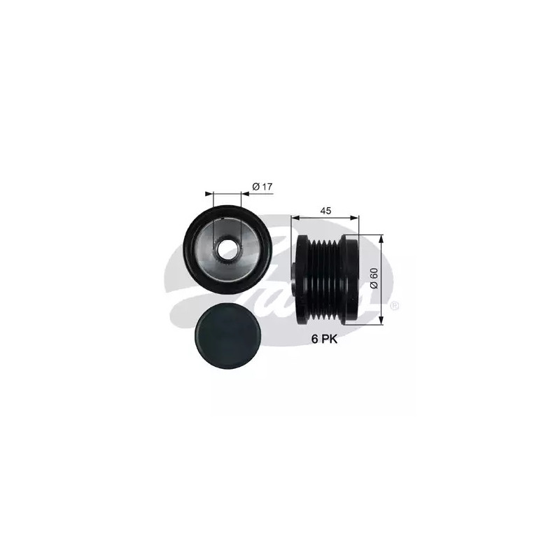 Kint. sr. generatoriaus laisvos eigos sankaba  GATES OAP7155