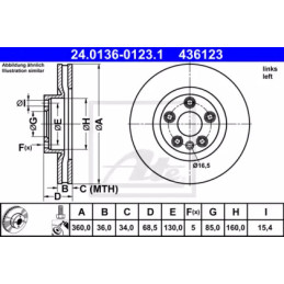 Stabdžių diskas  ATE 24.0136-0123.1