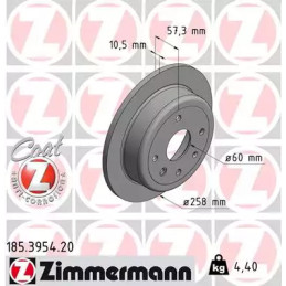 Stabdžių diskas  ZIMMERMANN 185.3954.20