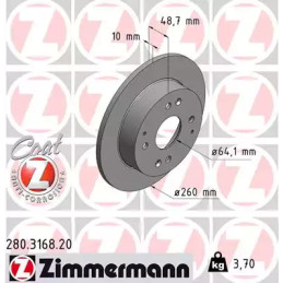 Stabdžių diskas  ZIMMERMANN 280.3168.20