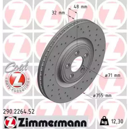 Stabdžių diskas  ZIMMERMANN 290.2264.52