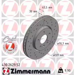 Stabdžių diskas  ZIMMERMANN 430.2629.52