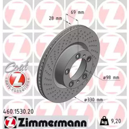 Stabdžių diskas  ZIMMERMANN 460.1530.20