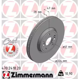 Stabdžių diskas  ZIMMERMANN 470.2418.20