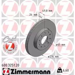 Stabdžių diskas  ZIMMERMANN 600.3251.20