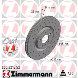 Stabdžių diskas  ZIMMERMANN 600.3215.52