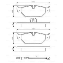 Diskinių stabdžių trinkelių rinkinys  BOSCH 0 986 424 027