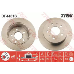 Stabdžių diskas  TRW DF4481S