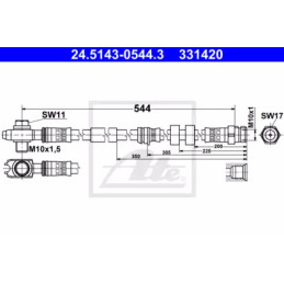 Stabdžių žarnelė  ATE 24.5143-0544.3