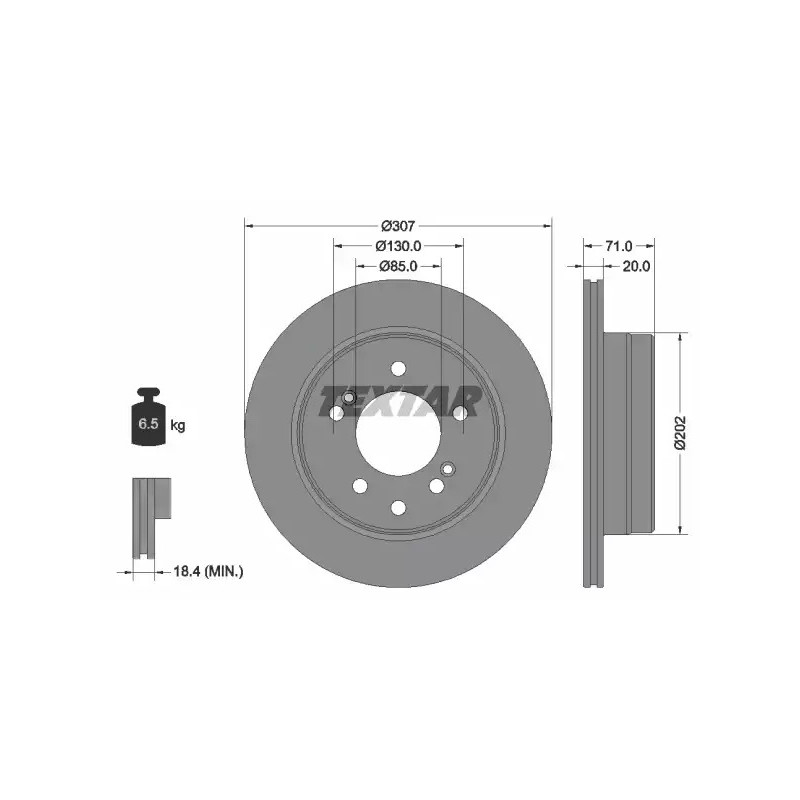 Stabdžių diskas  TEXTAR 92203103