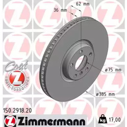 Stabdžių diskas  ZIMMERMANN 150.2918.20