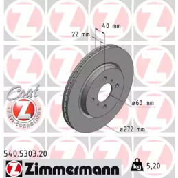 Stabdžių diskas  ZIMMERMANN 540.5303.20