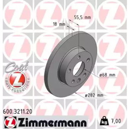 Stabdžių diskas  ZIMMERMANN 600.3211.20