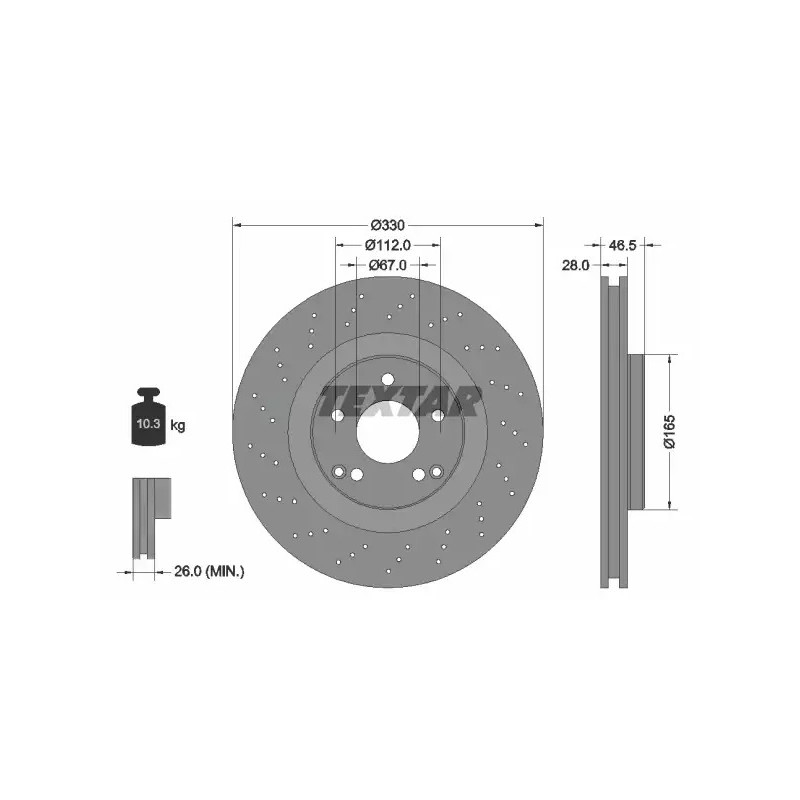 Stabdžių diskas  TEXTAR 92119805