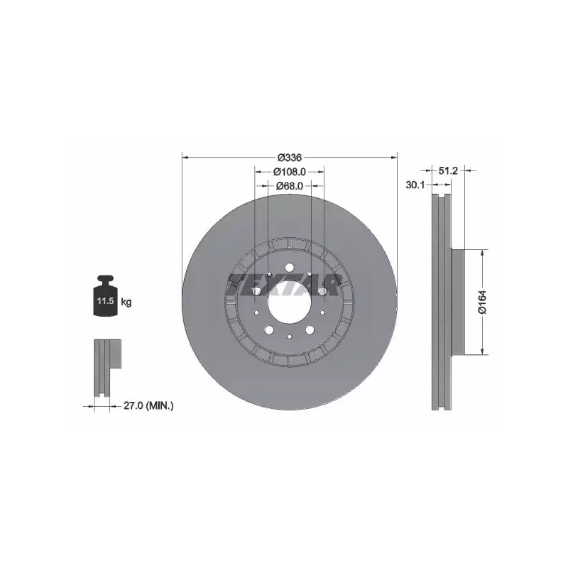 Stabdžių diskas  TEXTAR 92126705