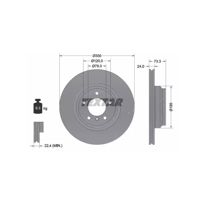 Stabdžių diskas  TEXTAR 92137805