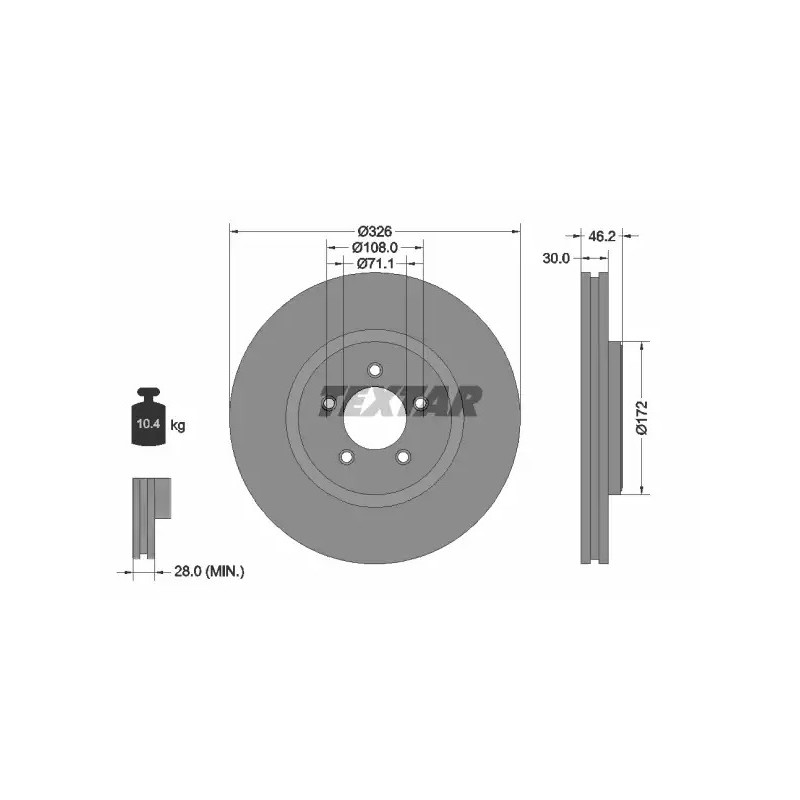Stabdžių diskas  TEXTAR 92173505