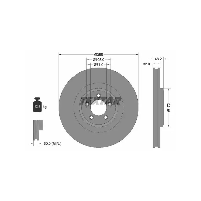 Stabdžių diskas  TEXTAR 92186305