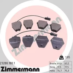 Diskinių stabdžių trinkelių rinkinys  ZIMMERMANN 23280.180.1