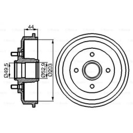 Stabdžių būgnas  BOSCH 0 986 477 102