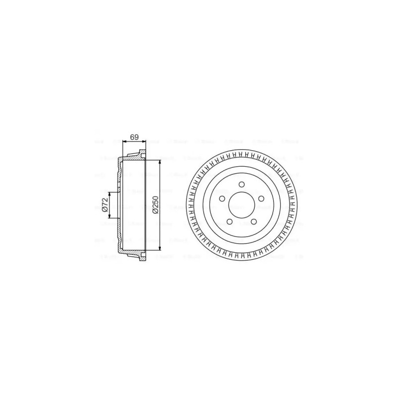 Stabdžių būgnas  BOSCH 0 986 477 185