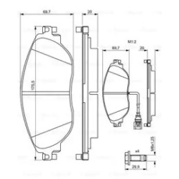 Diskinių stabdžių trinkelių rinkinys  BOSCH 0 986 494 704