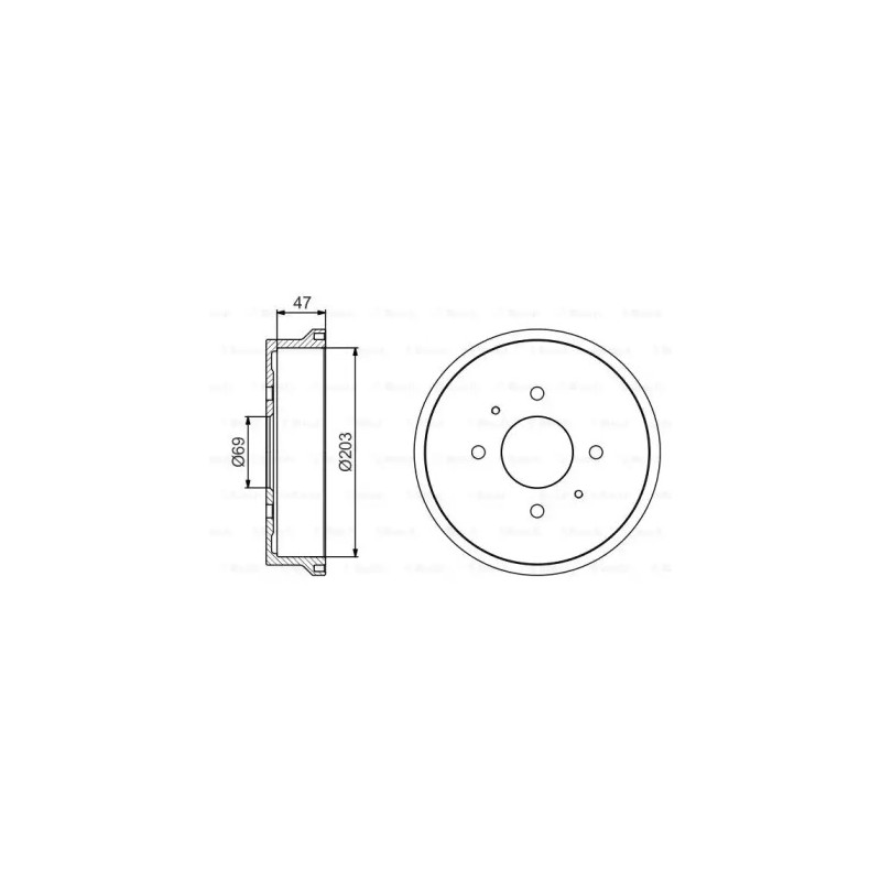 Stabdžių būgnas  BOSCH 0 986 477 235