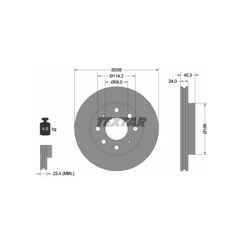 Stabdžių diskas  TEXTAR 92103903