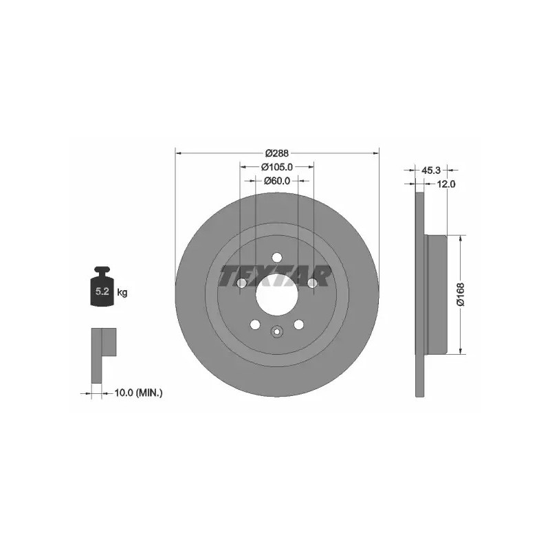 Stabdžių diskas  TEXTAR 92275203