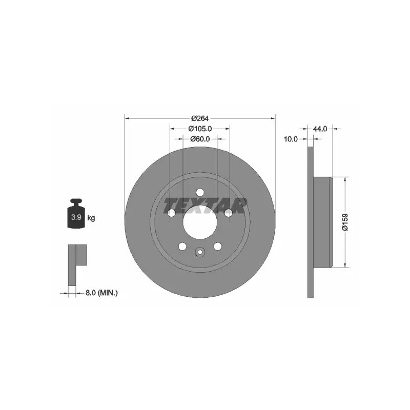 Stabdžių diskas  TEXTAR 92275303