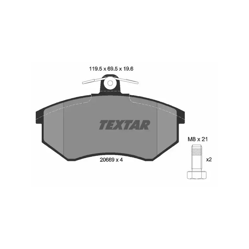 Diskinių stabdžių trinkelių rinkinys  TEXTAR 2066921