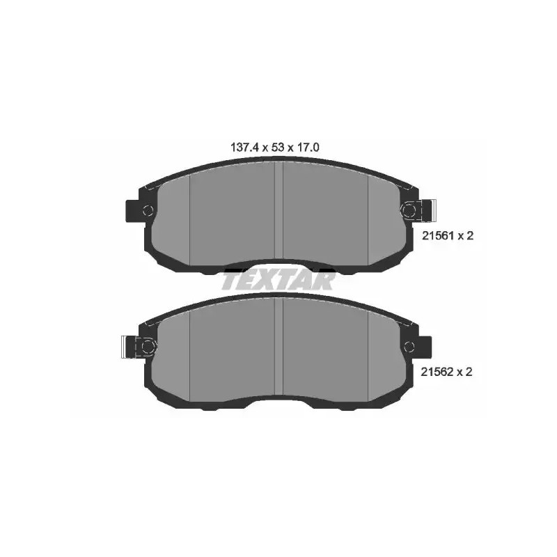Diskinių stabdžių trinkelių rinkinys  TEXTAR 2156201