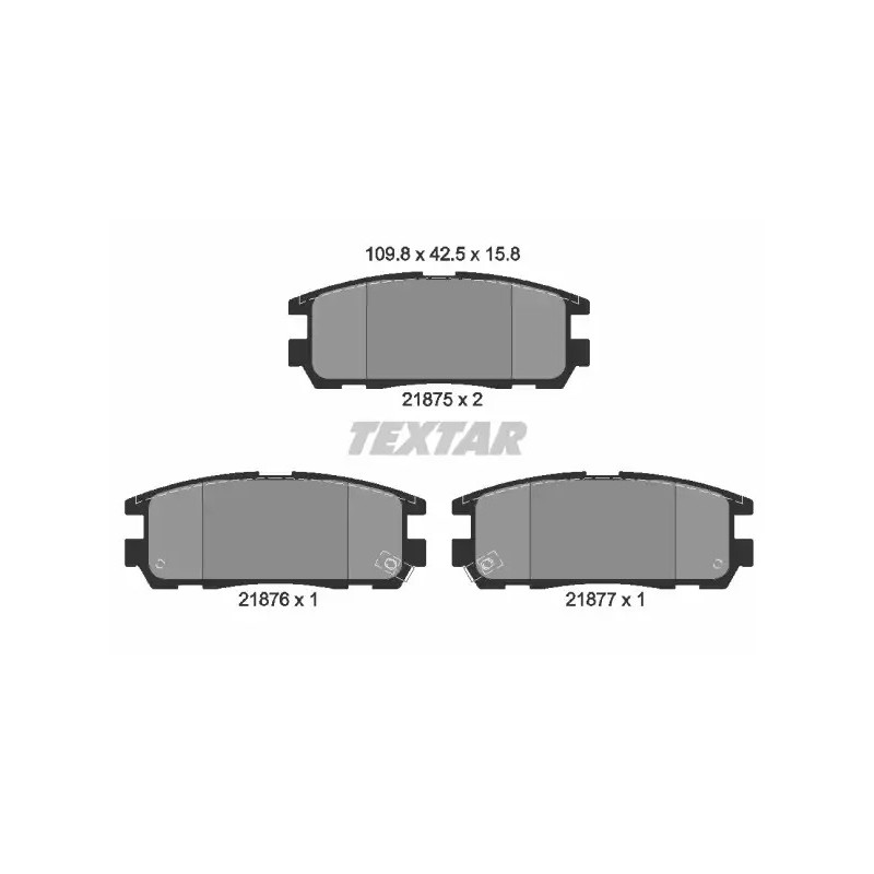 Diskinių stabdžių trinkelių rinkinys  TEXTAR 2187501