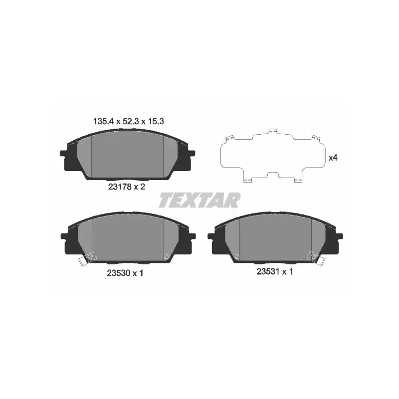 Diskinių stabdžių trinkelių rinkinys  TEXTAR 2317801