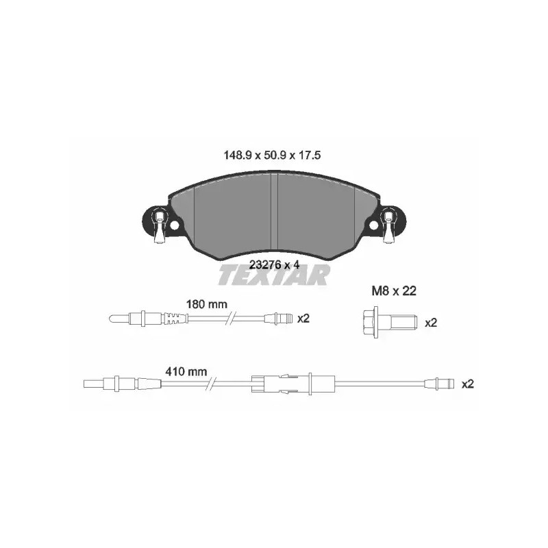 Diskinių stabdžių trinkelių rinkinys  TEXTAR 2327601