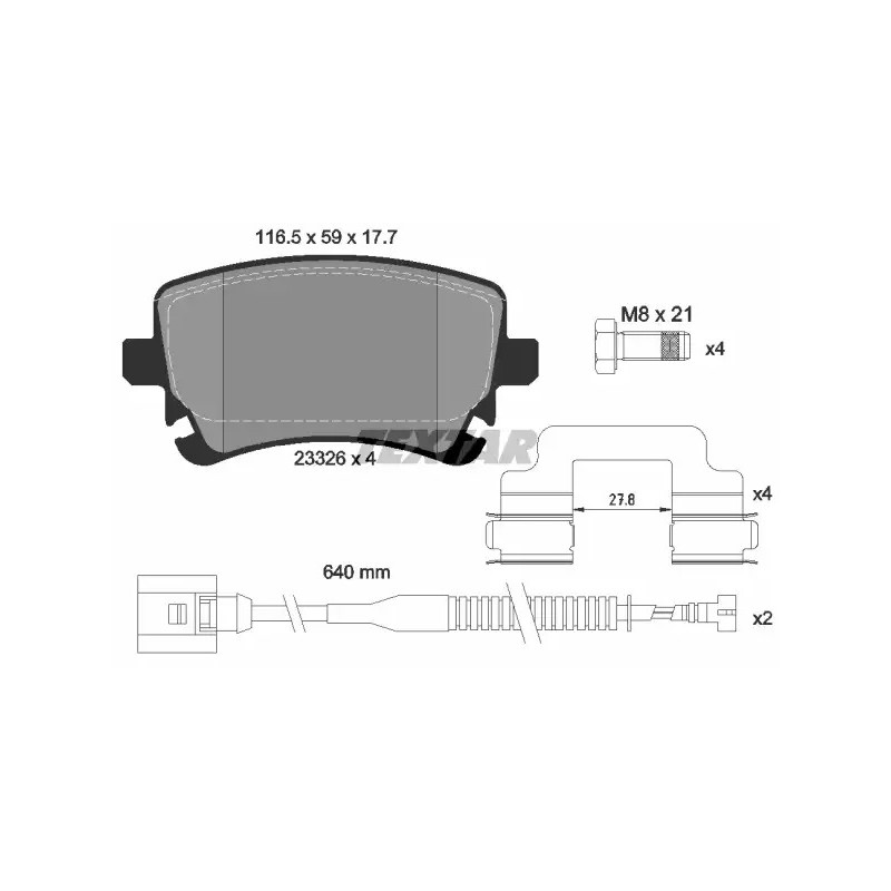 Diskinių stabdžių trinkelių rinkinys  TEXTAR 2332603