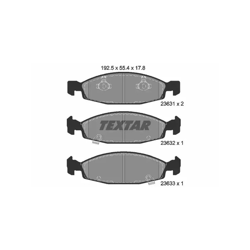 Diskinių stabdžių trinkelių rinkinys  TEXTAR 2363101