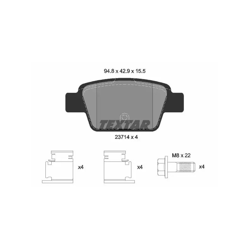 Diskinių stabdžių trinkelių rinkinys  TEXTAR 2371401