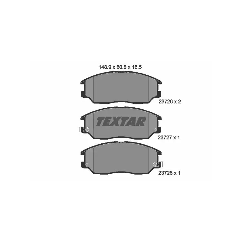 Diskinių stabdžių trinkelių rinkinys  TEXTAR 2372601