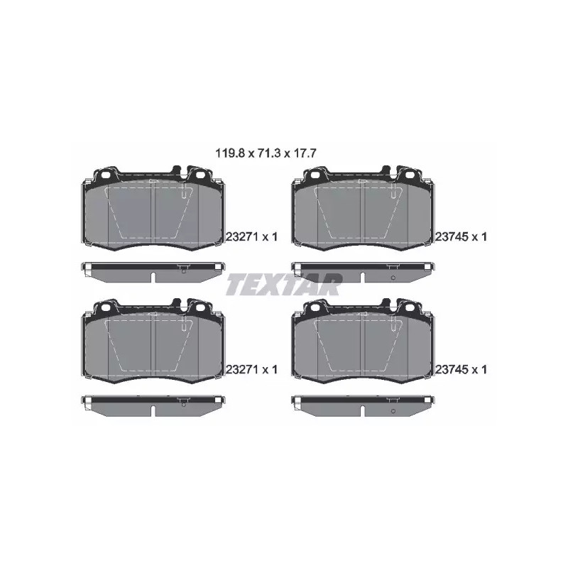 Diskinių stabdžių trinkelių rinkinys  TEXTAR 2374502