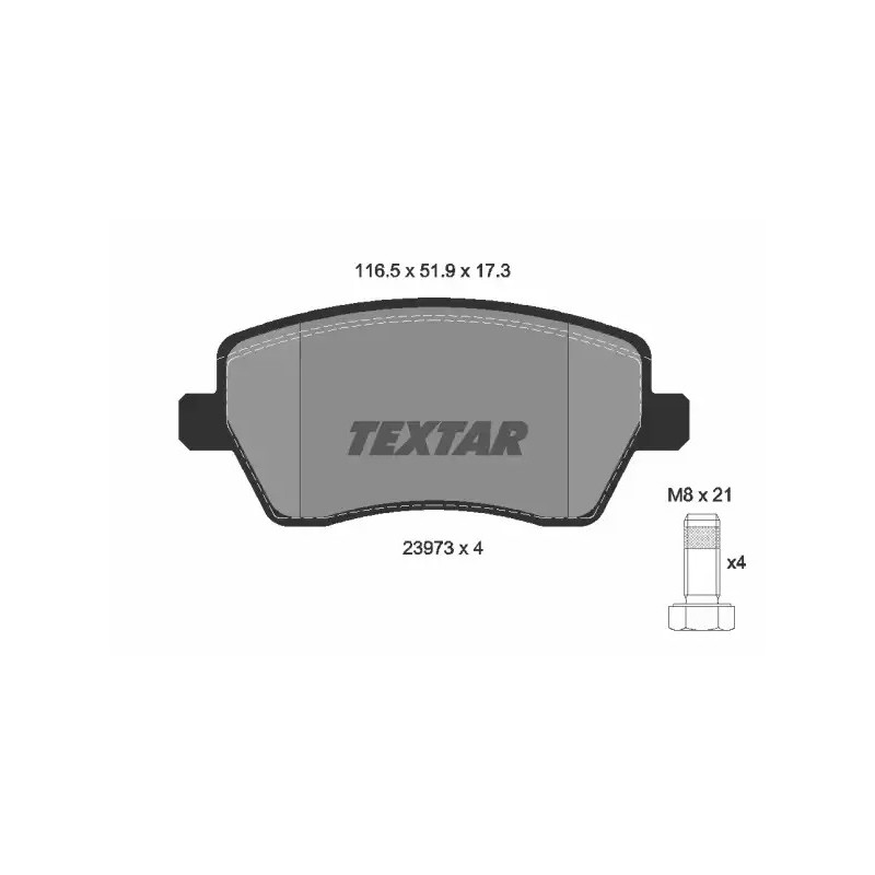 Diskinių stabdžių trinkelių rinkinys  TEXTAR 2397301