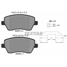 Diskinių stabdžių trinkelių rinkinys  TEXTAR 2397302
