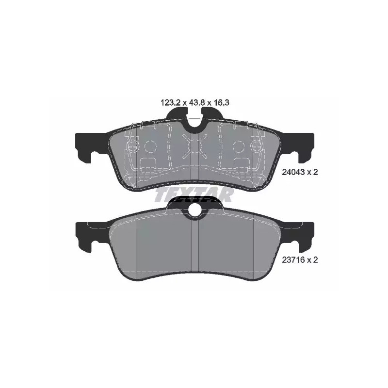 Diskinių stabdžių trinkelių rinkinys  TEXTAR 2404301