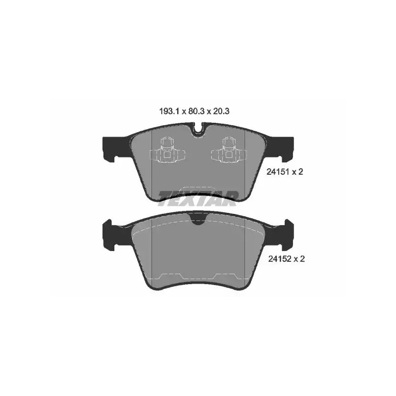 Diskinių stabdžių trinkelių rinkinys  TEXTAR 2415101